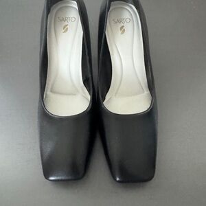 SARTO By Franco Sarto Black Square-Toe Heels